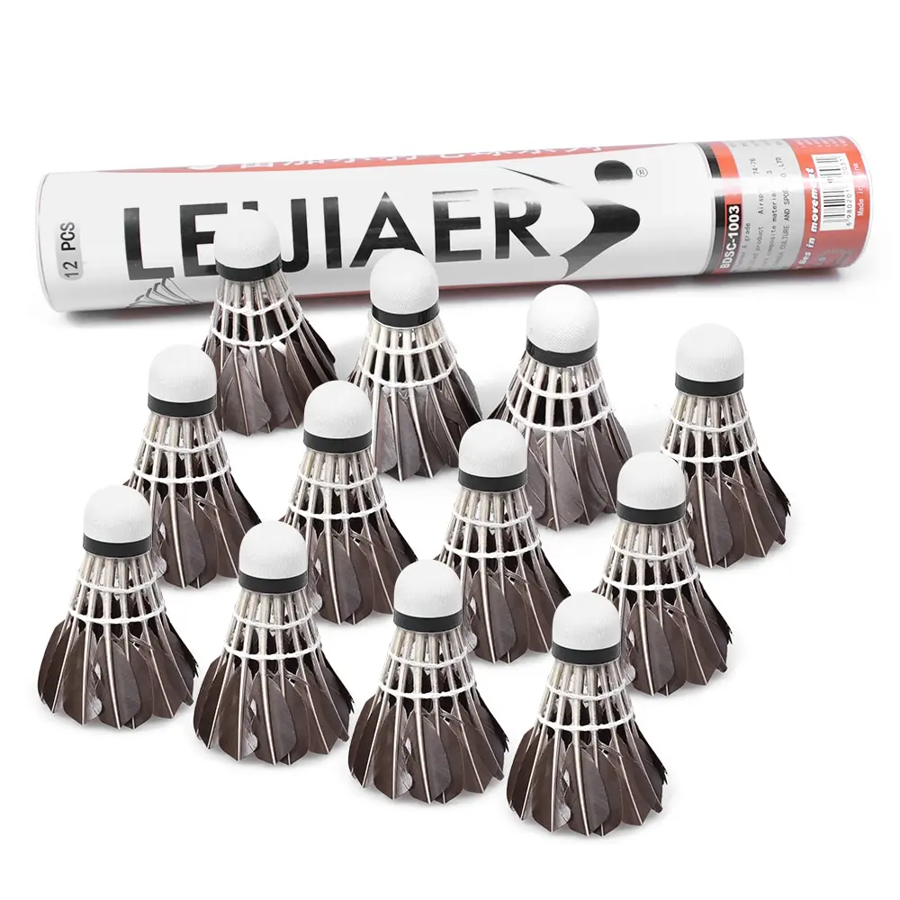 Воланы для бадминтона с утиными перьями 12 шт./бочка | Спорт и развлечения