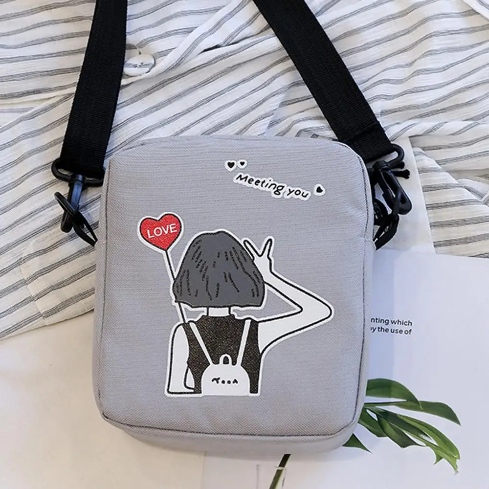 Женская модная простая парусиновая сумка на одно плечо с рисунком девушки из