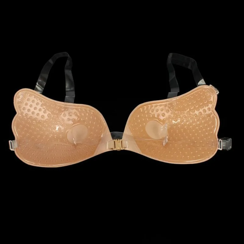 Большой размер D E F прозрачный бюстгальтер на лямках липкий пуш-ап для женщин с