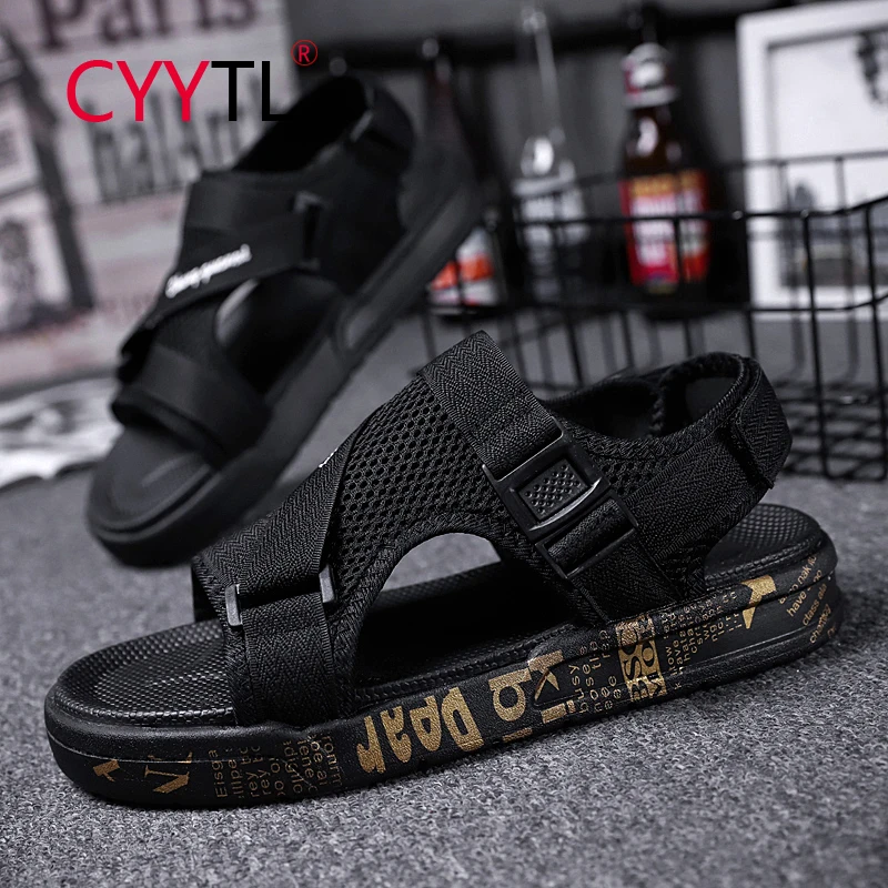 Сандалии CYYTL мужские с открытым носком Модные дышащие шлепанцы ремешок для