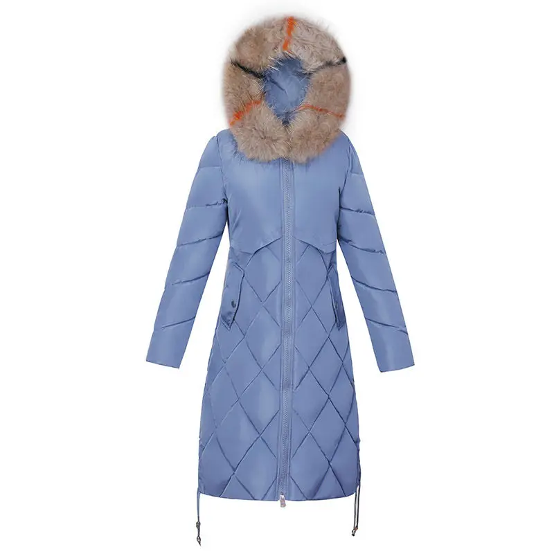 Женская зимняя куртка-пуховик с капюшоном и мехом f1424 | одежда