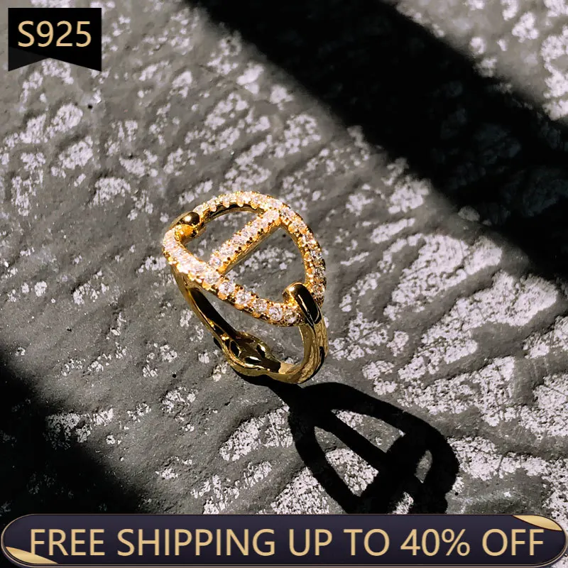 

925 Sterling Silver Monaco Jewelry Zircon Ring Elegant Luxury Brand Romantic Fashion Personality Suitable For Lady Jewelry Gift
