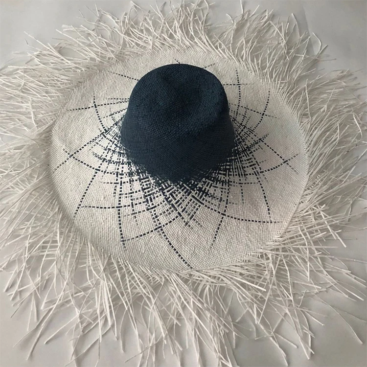 

LVTZJ New 2020 Hot Sale Round Top Raffia Wide Brim Straw Hats Summer Sun Hats for Women With Leisure Beach Hats Lady Flat Gorras
