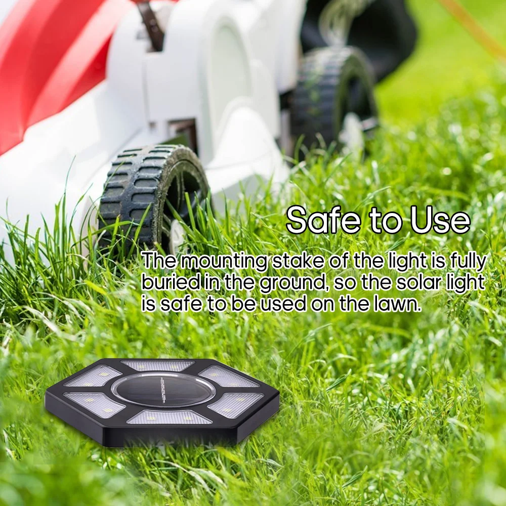 

4Pcs Solar Ground Lights 12LED Outdoor Landscape Lighting Lawn Lamp IP65 Waterproof Solar Powered Lights Yard Garden Deck Patio