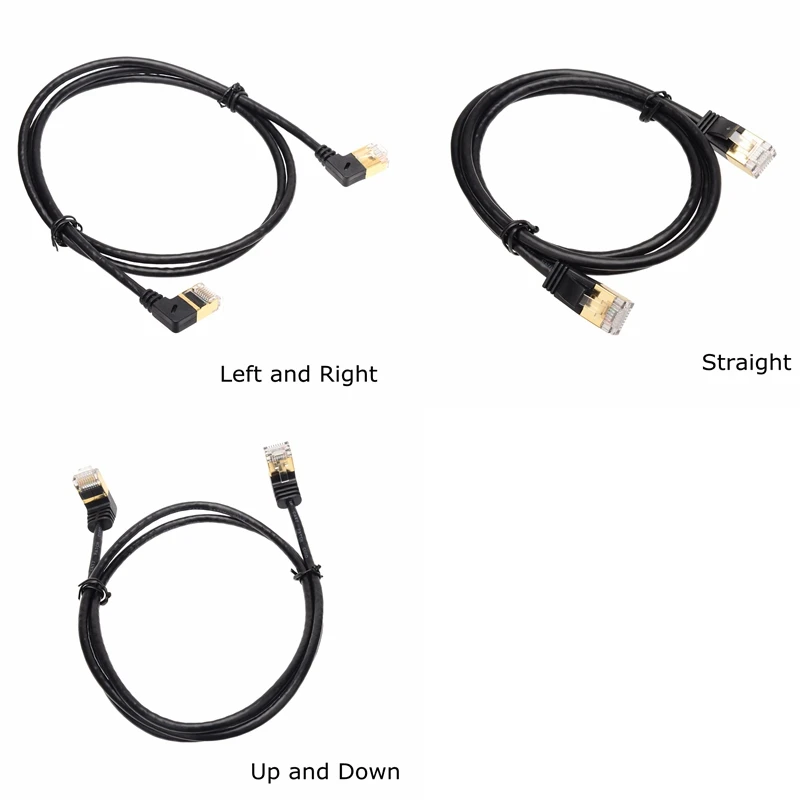 Сетевой кабель Ethernet CAT6 CAT7e UTP, 90 градусов вверх вниз, соединительный кабель типа «штырь-штырь» RJ45, короткий кабель LAN для ноутбука, модем ADSL, 30 см, 1 фут