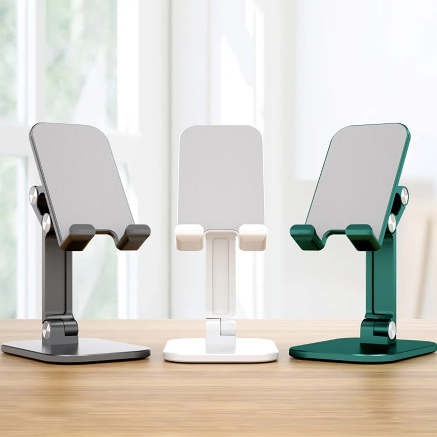 

Cell Phone Stand, Angle Height Adjustable Phone Stand for Desk, Foldable Cell Phone Holder Tablet Stand, Metal
