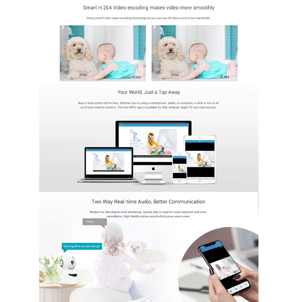 

Move detection Two Way Audio HD 1080P 5MP Night Vision IP Camera Wireless Mini Camera Home Security WiFi Camera support Alexa