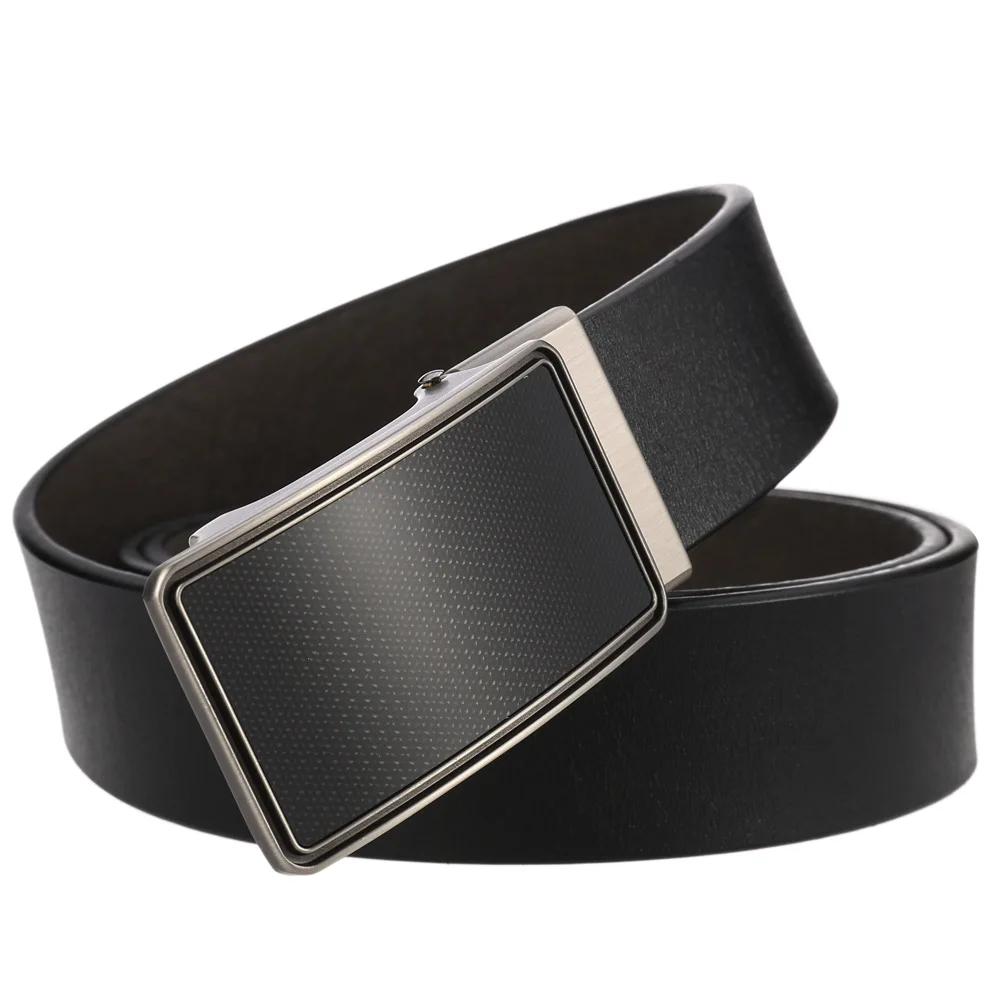 

New Leisure Business Belt Two Layer Psori Leather Belt Men's Toothless Automatic Buckle Belt LY136-21807-1 Men Belts