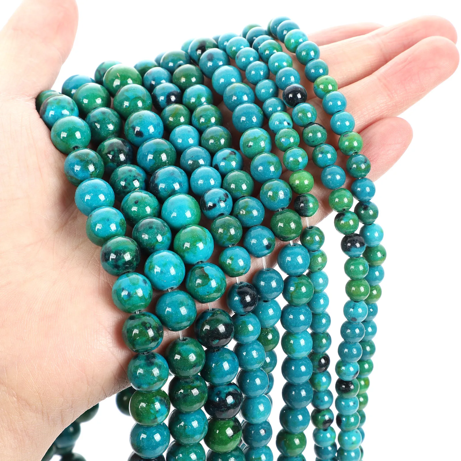 Круглые бусины Phoenix Lapis Lazuli из натурального камня свободные для самостоятельного