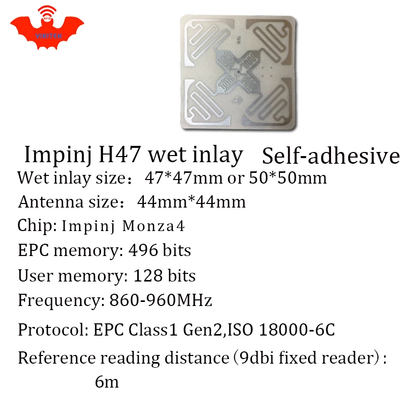 UHF RFID бирка наклейка Impinj H47 влажная инкрустация EPC6C 915mhz868mhz860 960MHZ Higgs3 5000 шт