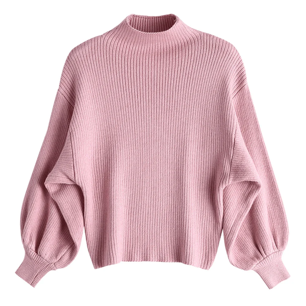 ZAFUL пуловер с рукавами-фонариками тонкий свитер женский осенне-зимний Водолазка