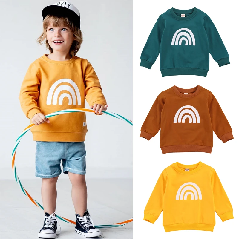 

Одежда для малышей, унисекс, для мальчиков и девочек, повседневные толстовки с капюшоном Футболки с длинным рукавом и вырезом лодочкой для м...