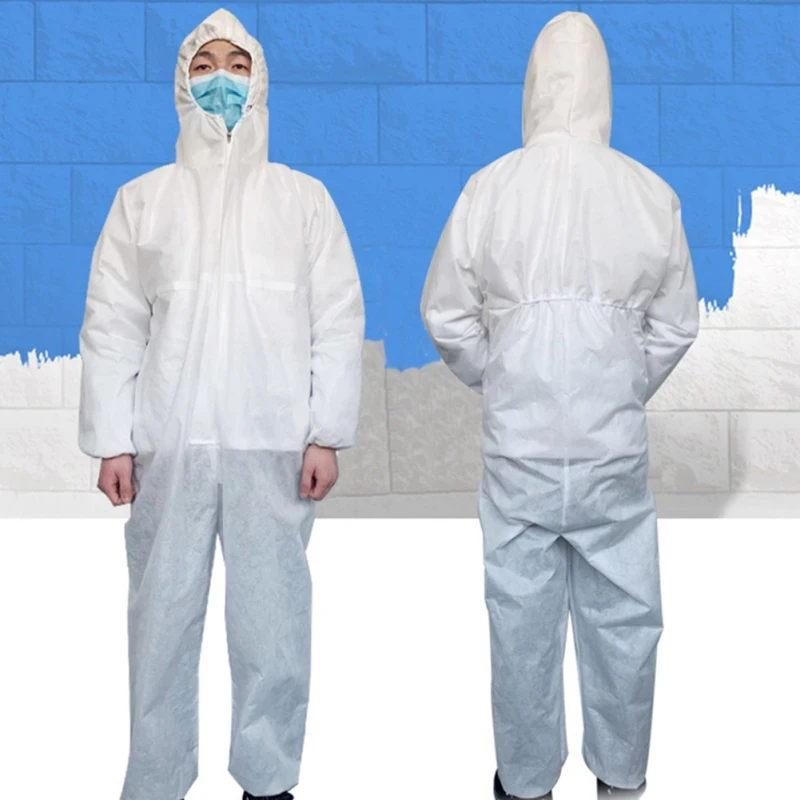 

Protective Suit Dust Protection Suit For Hooded Paint Chemical Dust Oil Resistant Work Clothes Disposable Protective Jumpsuit