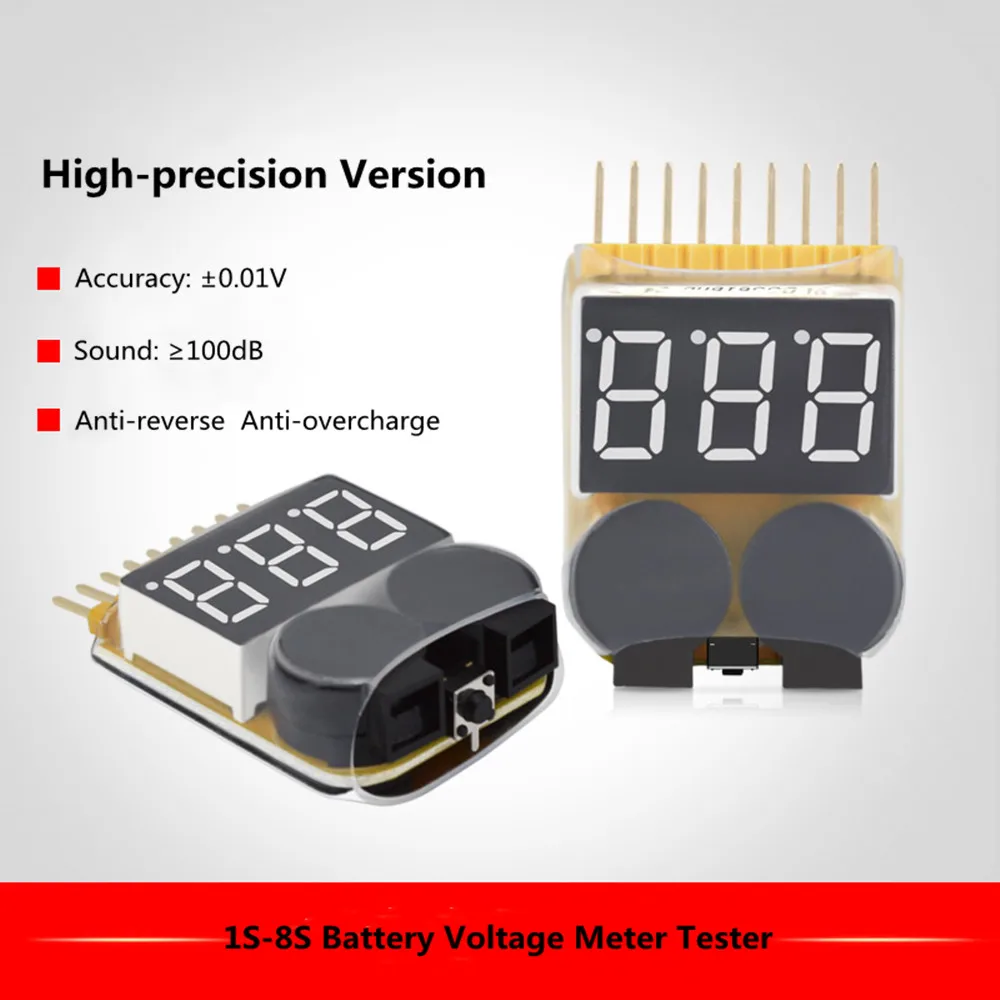 Тестер Напряжения аккумулятора BX100 1S-8S монитор Lipo зуммер индикатор сигнализации