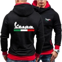 2021 spring and autumn vespa new mens sportswear printing personality diagonal zipper hoodie jogging clothes streetwear