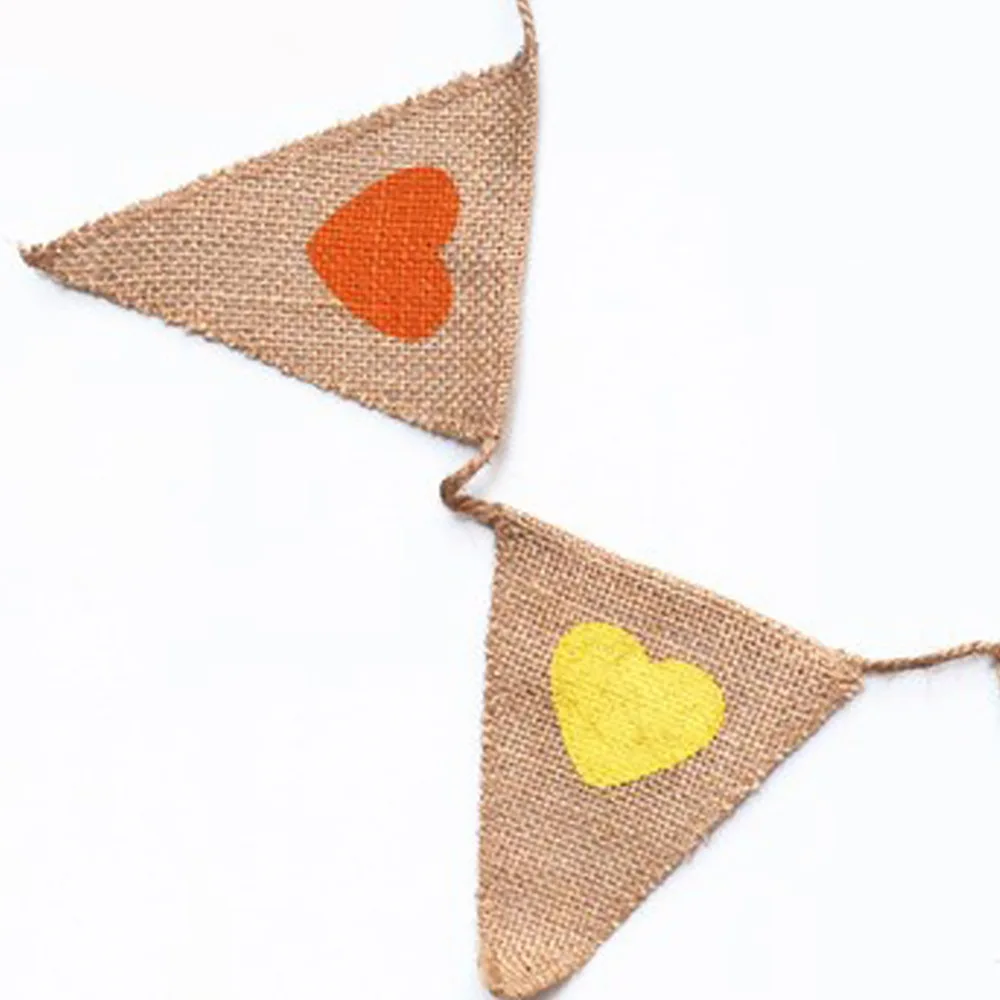 Баннер с радужными сердечками и льняным флагом висячая джутовая гирлянда для