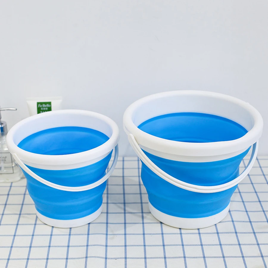 1.5-10L Portable Folding Bucket Outdoor Thick PP Silicone Fishing Supplies Folding Bucket for Fishing Promotion camping Car Wash
