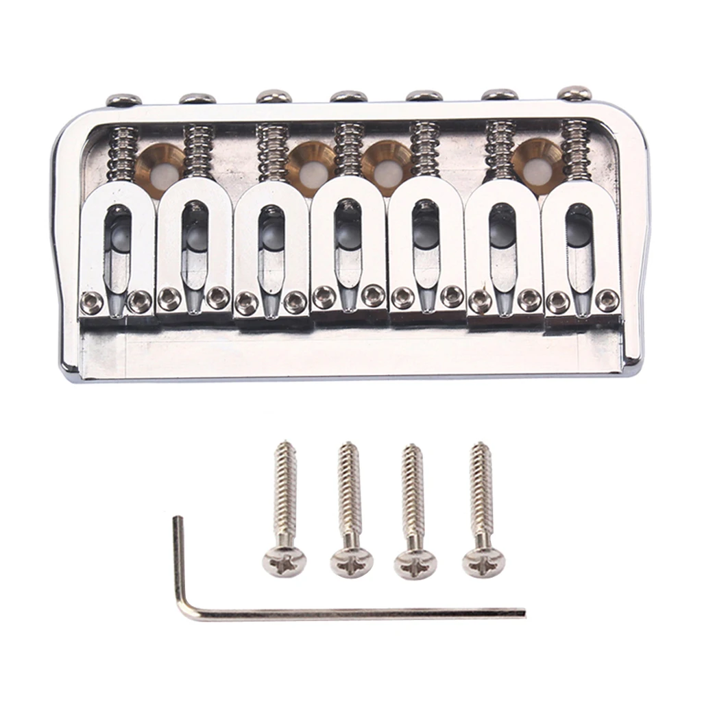 Solid 7 String Electric Guitar Bridge Saddle Bass Replacement Chrome Easy to Install | Спорт и развлечения