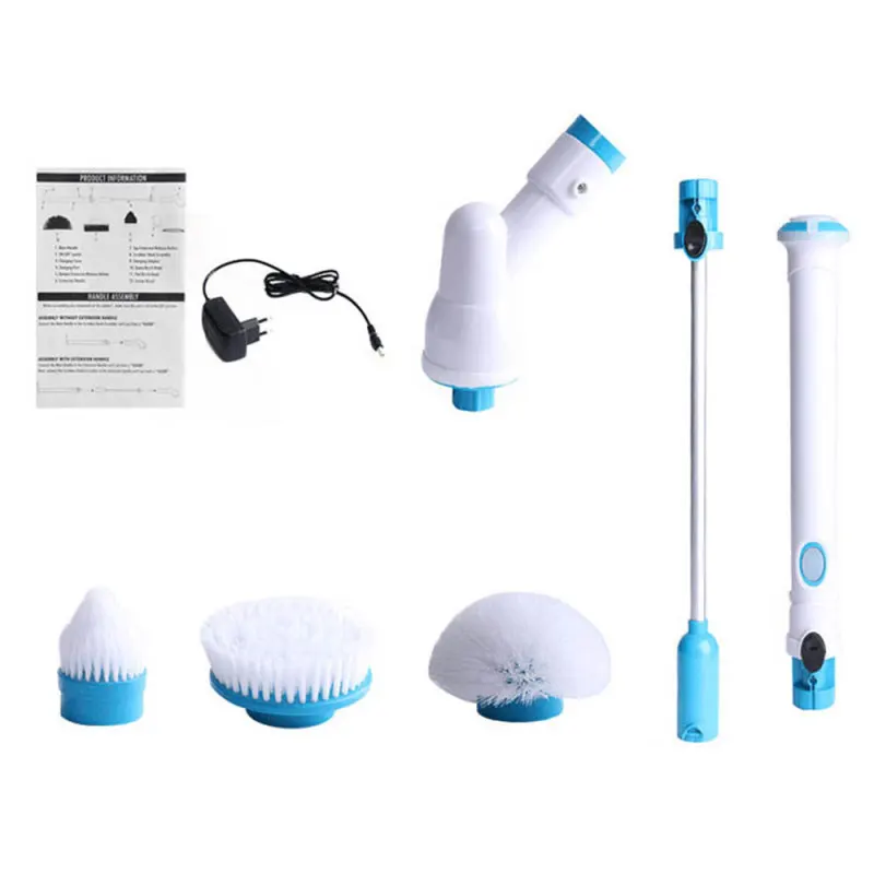 

Electric Cleaning Turbo Scrub Brush Adjustable Waterproof Cleaner Wireless Charging Clean Bathroom Kitchen Cleaning Tools Set