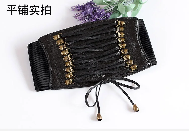 

Hot Vintage Black Up High Waist Corset Bandage Women Waist Belt Midriff Cincher Wide Belts Training Wide Slimming Body