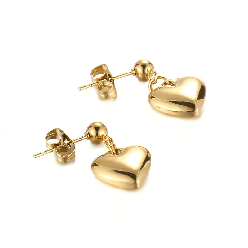 Женские серьги из титановой стали в форме сердца|Серьги-гвоздики| |