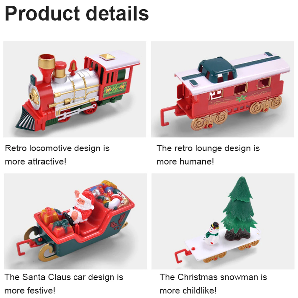 Классическая игрушка Рождественский поезд со звуком электрический музыкальный