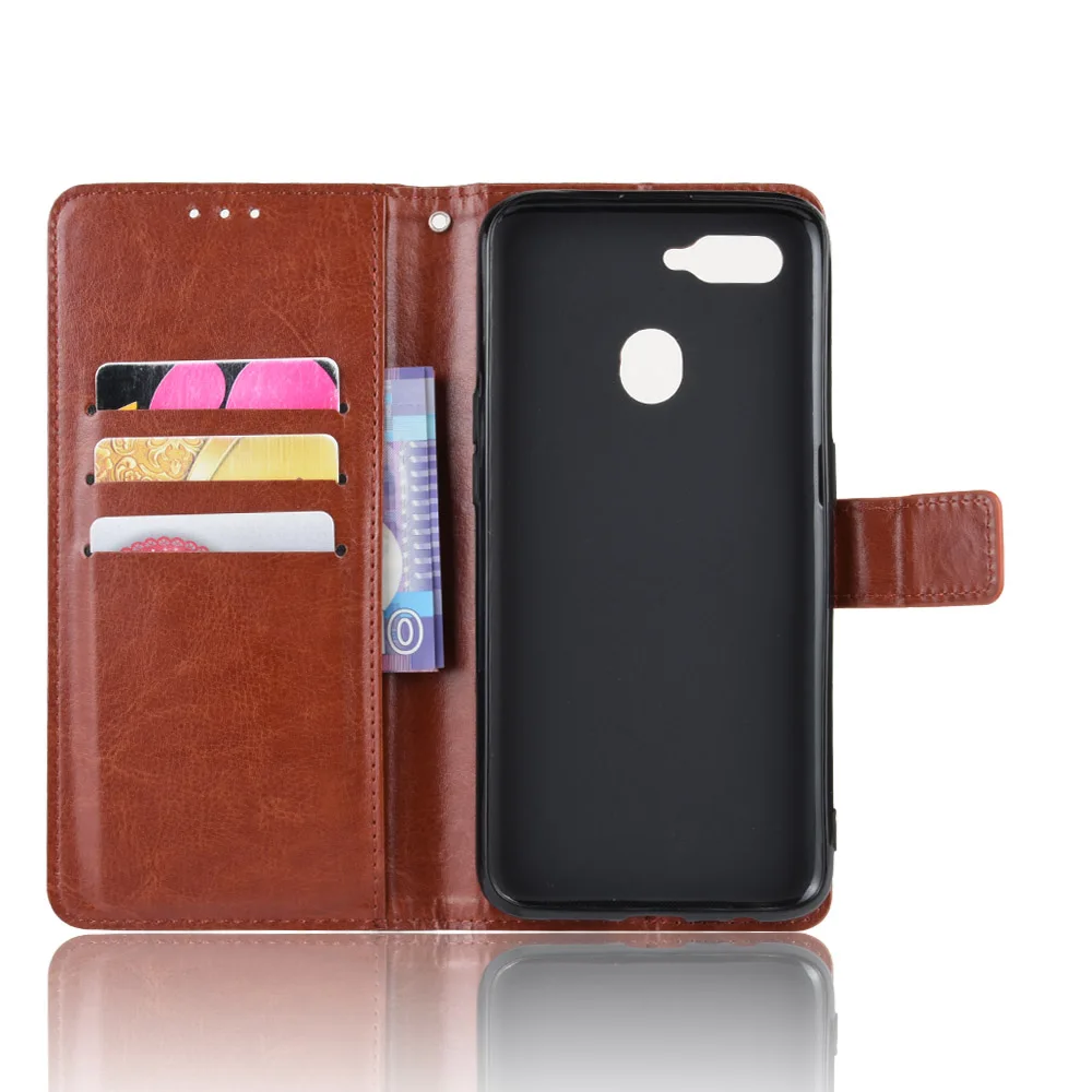 Чехол-книжка для Oppo A5s с отделением-бумажником из искусственной кожи | Мобильные