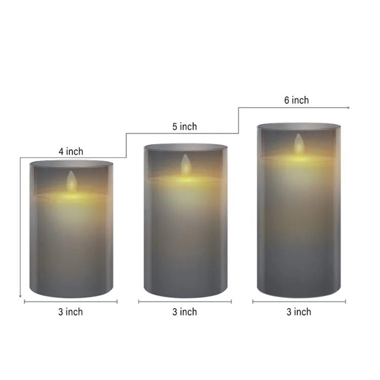 LED Flameless Candle Light Cylindrical Electric Set with Remote Timer for Home Fireplace Halloween Christmas decoration | Лампы и