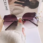 Солнцезащитные очки без оправы MS 2021 женские, градиентные брендовые дизайнерские солнцезащитные очки UV400 с футляром