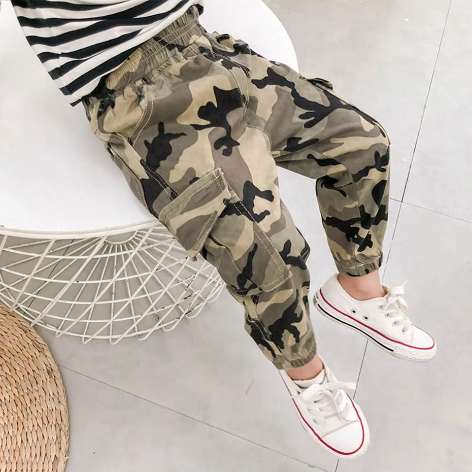 Брюки для мальчиков камуфляжные детские брюки карго осенние малышей Детская