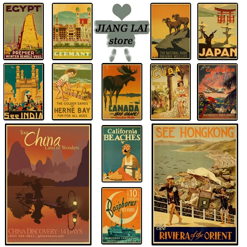 Плакат для путешествий и железных дорог настенная наклейка ретро постер с