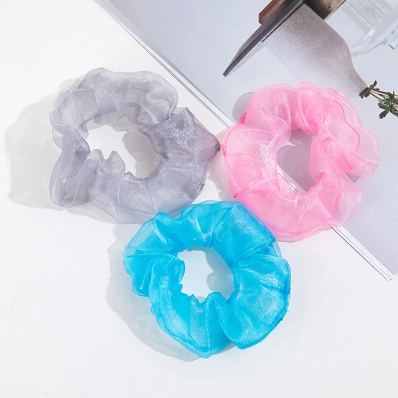

Hot New Transparent Hair Scrunchies Scrunchie Kids Elastic Satin Hair Bands Fashion Headband Ponytail Ties Rope Hair Accessories