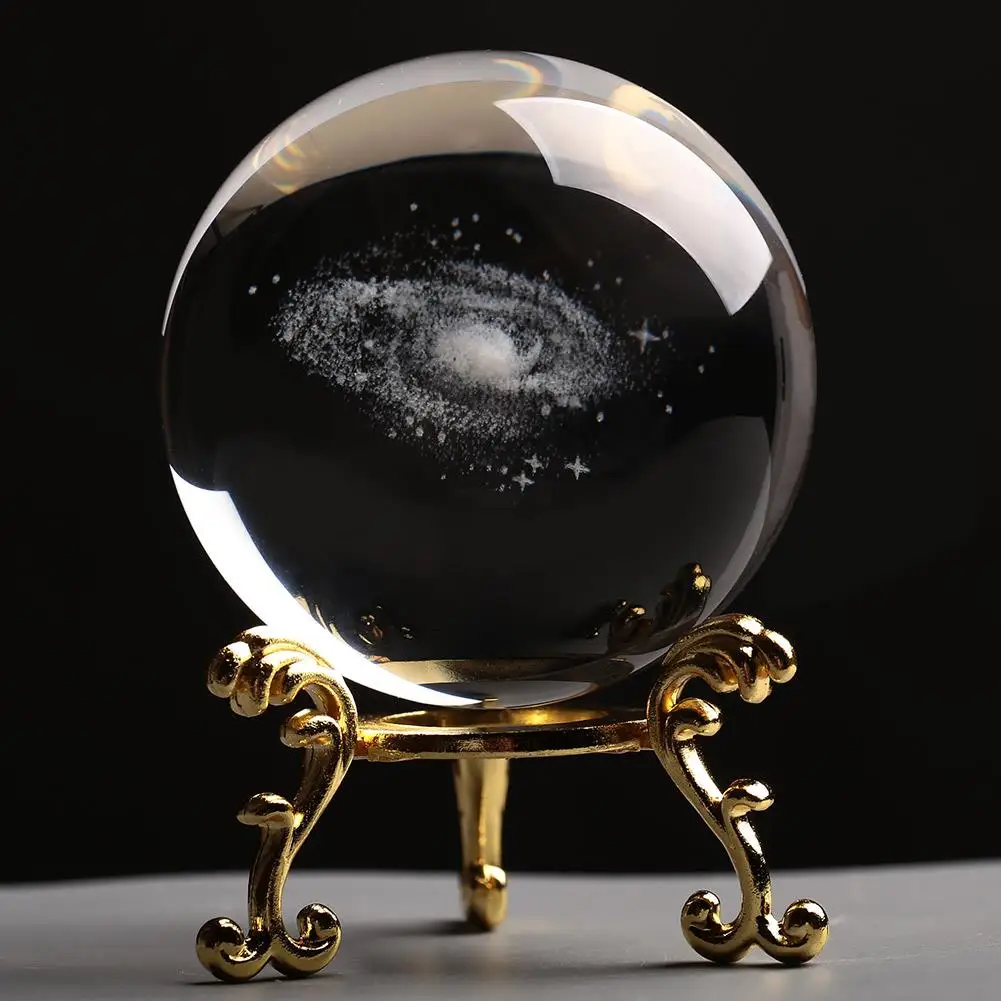 Glass Ball Laser Engraved Home Decor Creative 3D Fashion for Astrophile Crystal Quartz Planets Model Gift Craft | Дом и сад