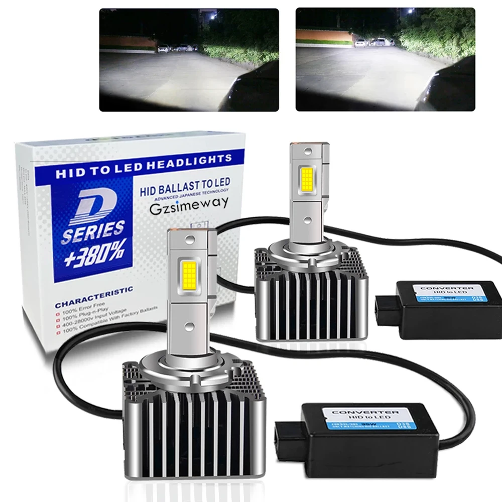 

2Pcs Car Lamp D3S LED D1S D5S D8S D4S Canbus Bulb Auto Headlight D2S D2R D4R High Power 70W 32000LM Kit to Replace HID Lights
