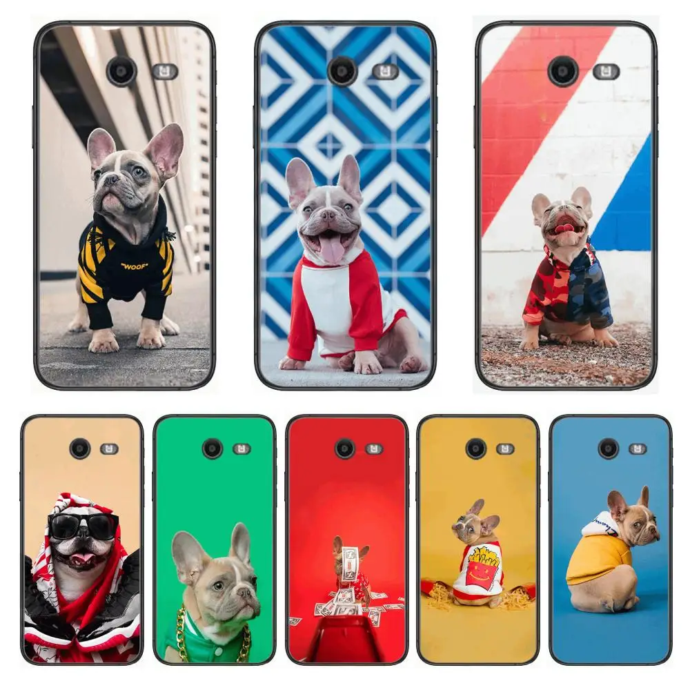 

French Bulldog Dog Creative and cute Phone Case Hull For Samsung Galaxy J 4 3 5 6 7 8 EU 2018 Plus 2017 Black Shell Art Cell C