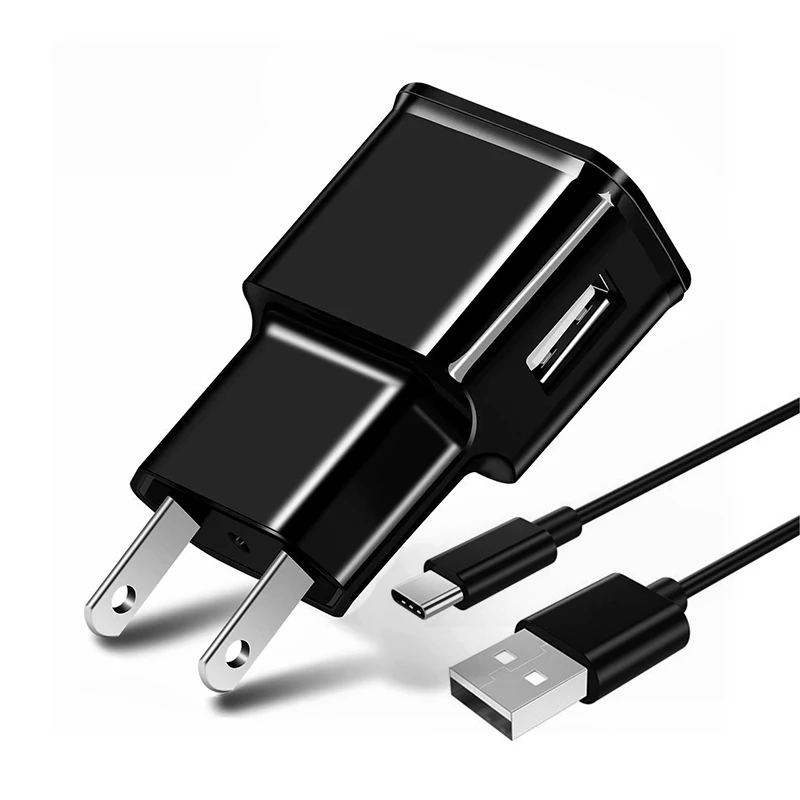 USB зарядное устройство 2a Быстрая зарядка Путешествия ЕС США переходник портативное Сетевое зарядное устройство кабель мобильного телефона для samsung Galaxy A50 S8 Xiaomi - Тип штекера: US and Cable Black
