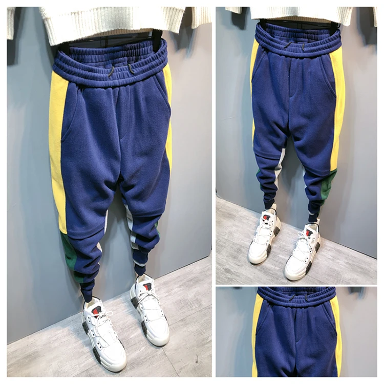 Брюки спортивные мужские контрастных цветов стрейч 2020 | Мужская одежда