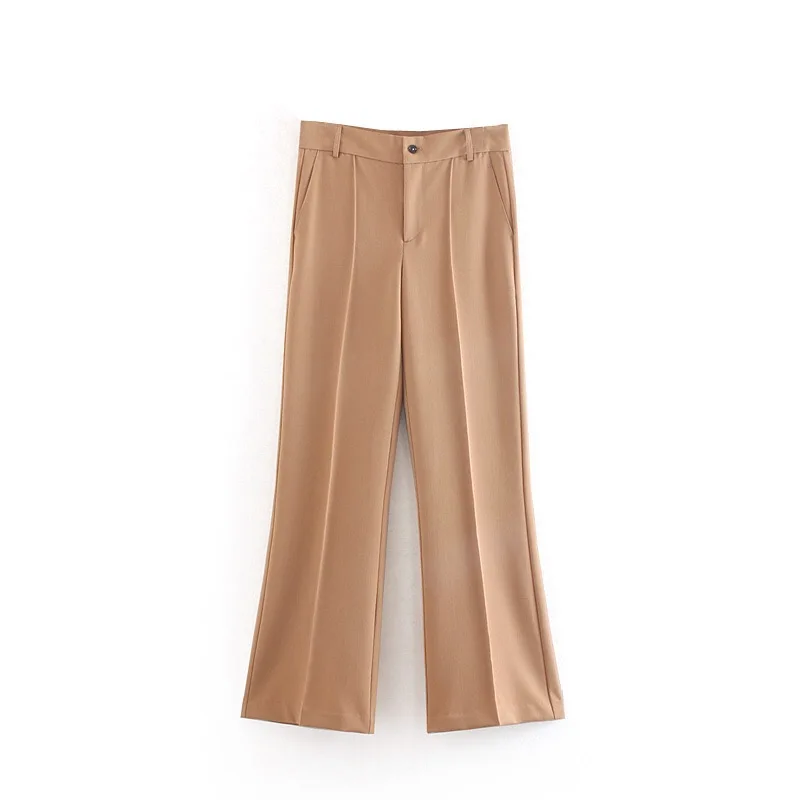 Новинка 2019 Осенний Блейзер на одной пуговице цвета хаки с высокой талией