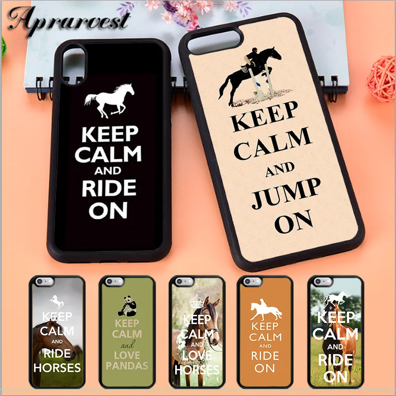 Чехол для телефона Aprarvest с надписью Keep Calm and Ride на любовь лошади пони чехол iPhone 5 5S SE