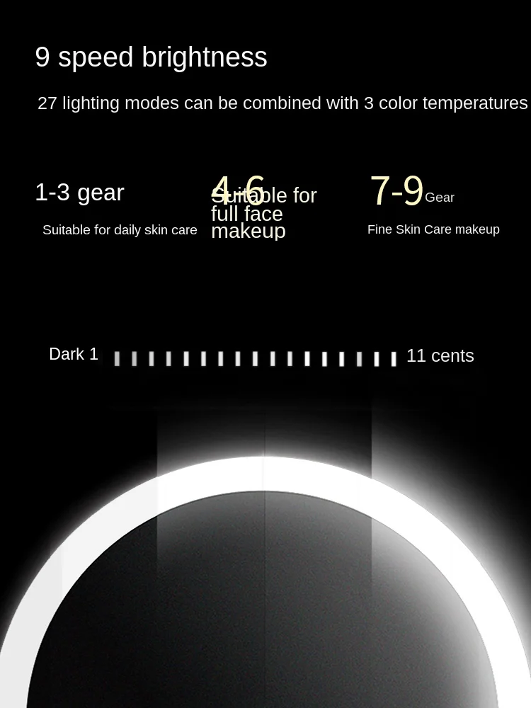 

Light Luxury Ins Style Led Makeup Mirror Desktop with Light Smart Fill Light Table