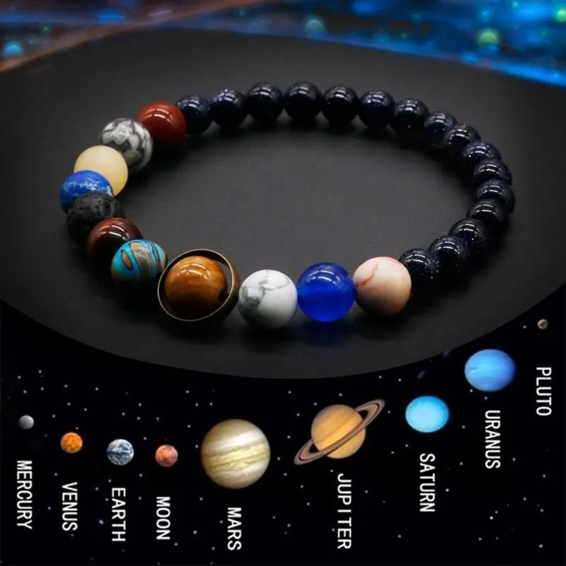 

Universe Solar System Bracelet Women Natural Stone Eight Planets Bracelet Creative Bracelet for Women Men Friends Best Gift