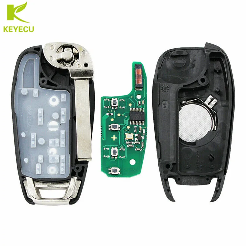 KEYECU Замена новый 2/3/4 Кнопка флип дистанционный брелок 433 МГц PCF7941 для Chevrolet Cruze Avo 2014