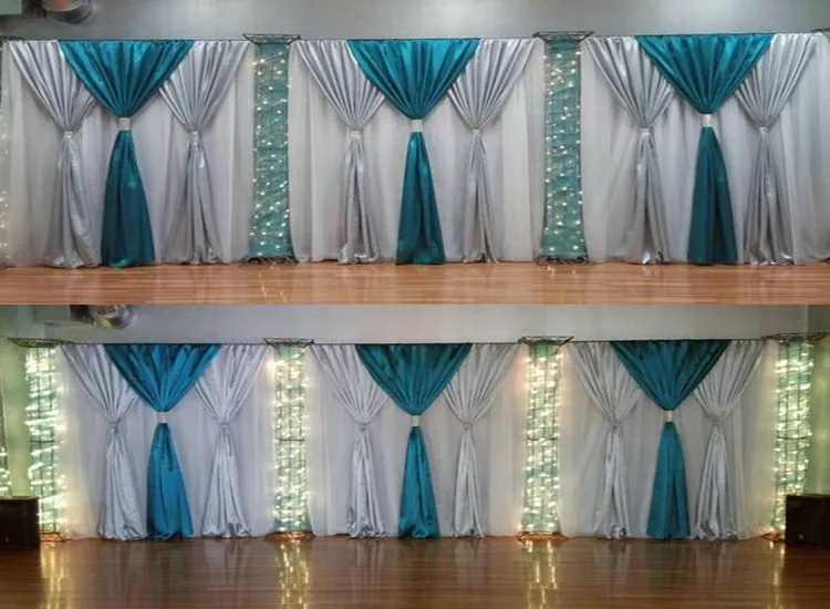 

3 layers 10ft x 20ft Luxury Wedding Backdrop with beautiful Swag Wedding drape and curtain wedding decoration