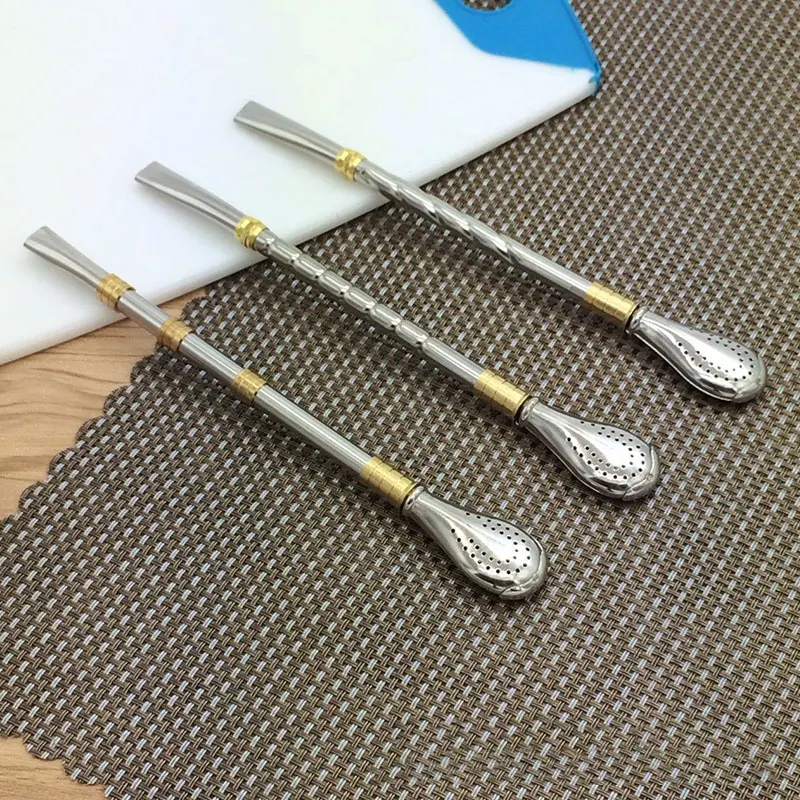 

Stainless Steel Drinking Straw Spoon Tea Filter Creative Tea Straws Tea Tools Filter Drinking Straw Kitchen Bar Accessories