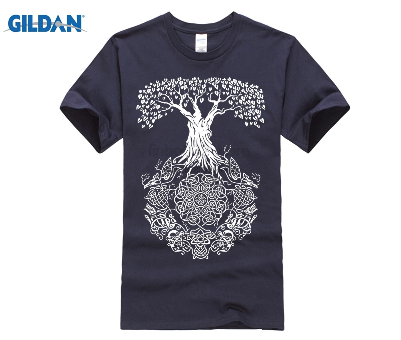 T рубашка большого размера Древо жизни Викинги валгаллы сын Мужская футболка с