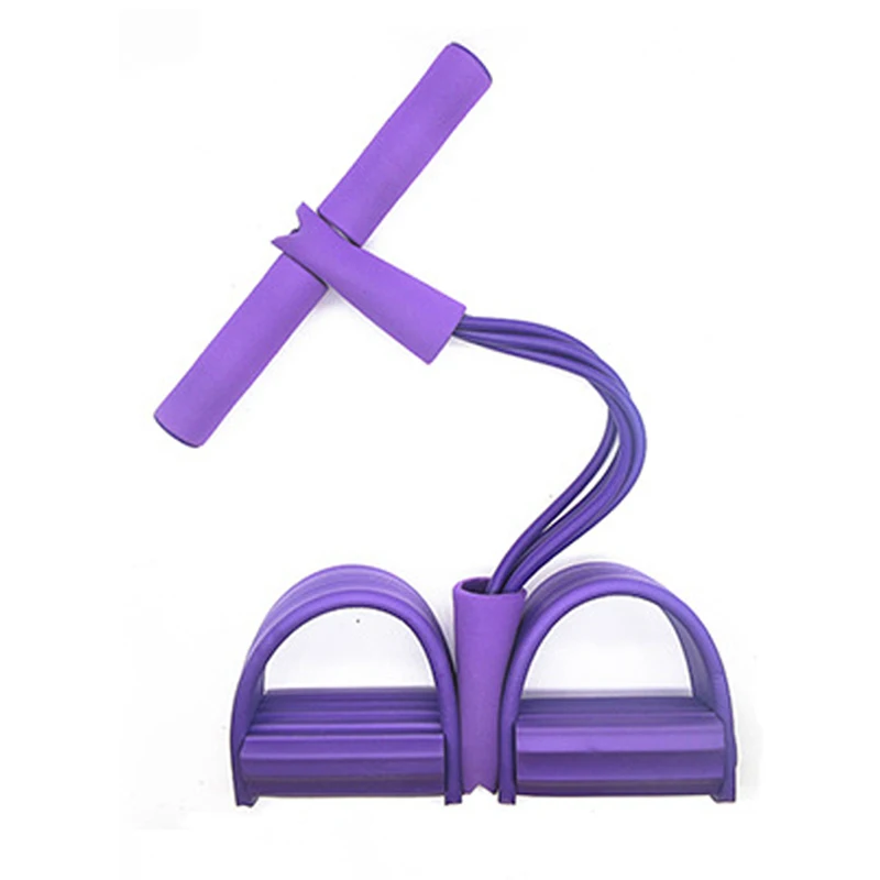 Fitness Equipment 4 Tube Tension Trainer Sports Foot Expander Chest Pull Leg Latex Draw Rope Gymnastics Rope Resistance Bands - Цвет: Фиолетовый