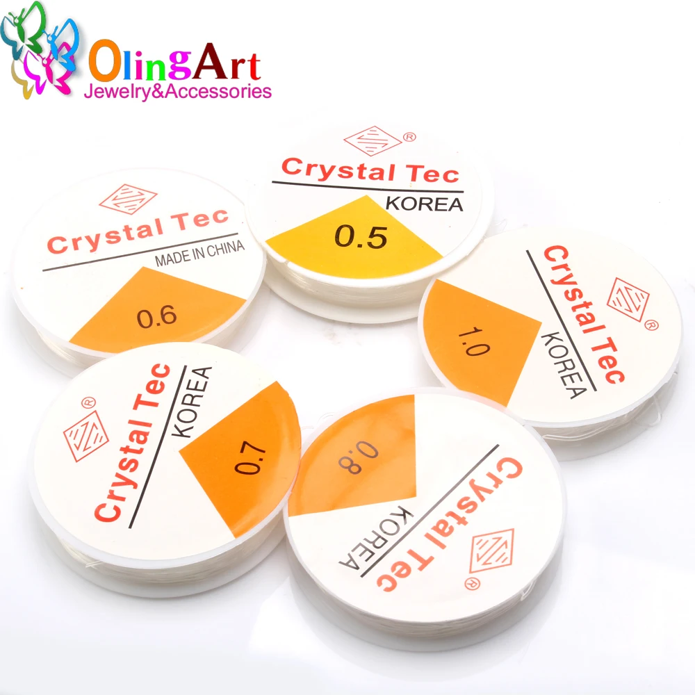 OlingArt 0 4 5 6 8 1 мм Катушка кристально прозрачной эластичной проволоки для