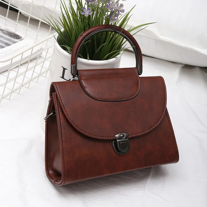 

Women's shoulder bag portable messenger fashion handbag simple solid color pu Korean version of large capacity black commuter pu