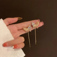 womens earrings korean fashion temperamental dream pearl diamond butterfly fringe earrings for women 2021 ins jewelry earings