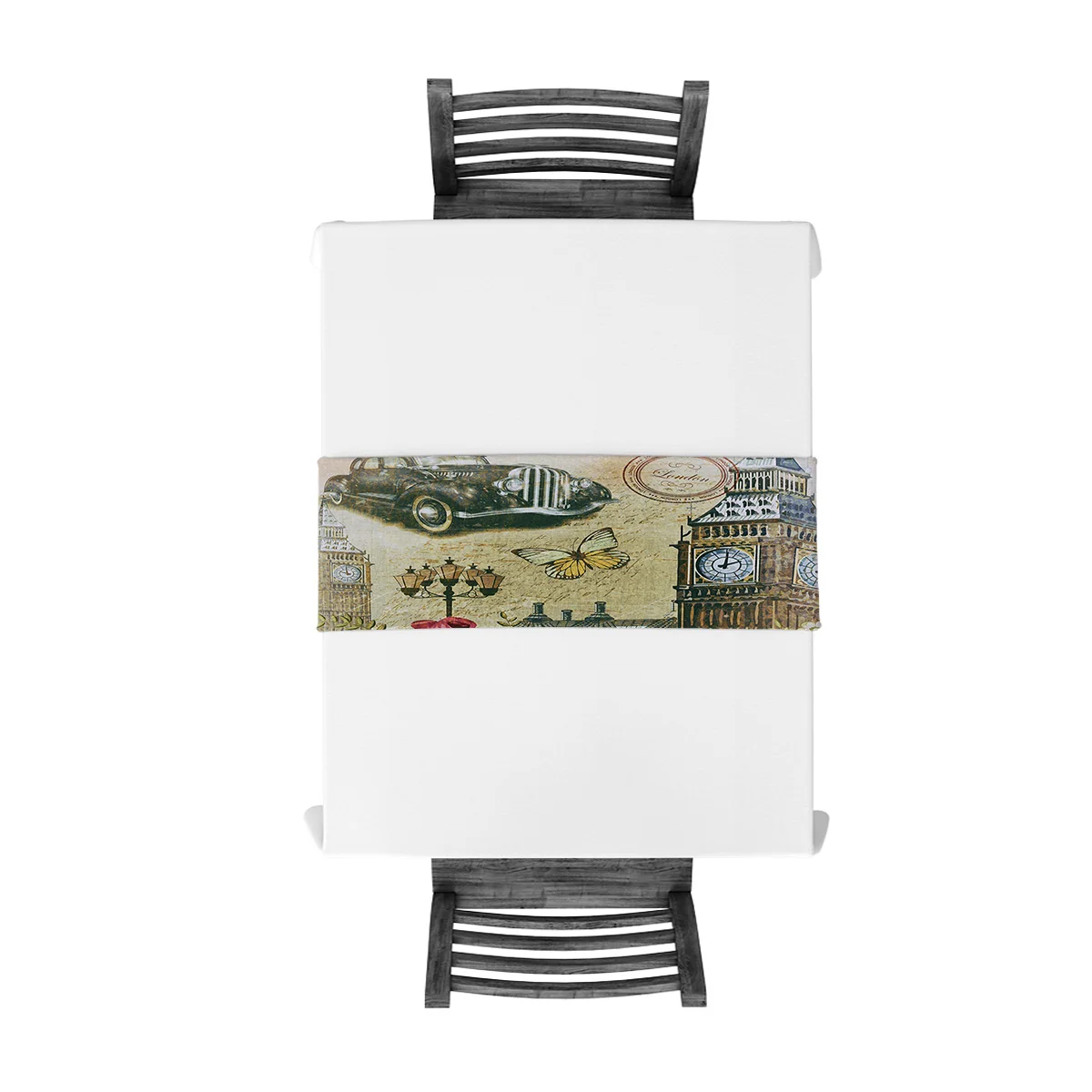 Плакат в стиле старой Лондонской Англии художественные часы башня современная